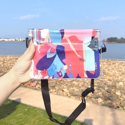 3 capas selladas gran teléfono móvil a prueba de agua bolsa elástica estribor natación a prueba de agua fanny pack PVC rafting mar al aire libre