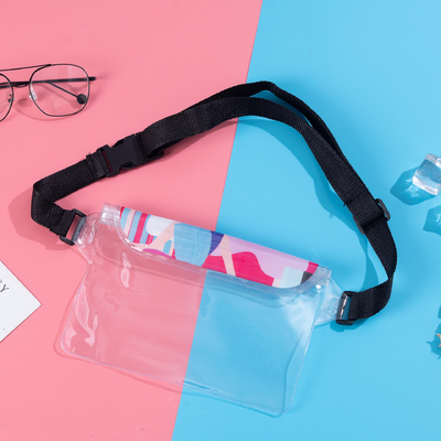 3 capas selladas gran teléfono móvil a prueba de agua bolsa elástica estribor natación a prueba de agua fanny pack PVC rafting mar al aire libre