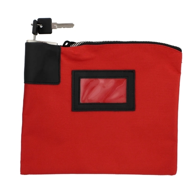 BOLSA de efectivo a prueba de agua con llave y 2 llaves, bolso de archivo de nylon, bolso de depósito de banco con cremallera,