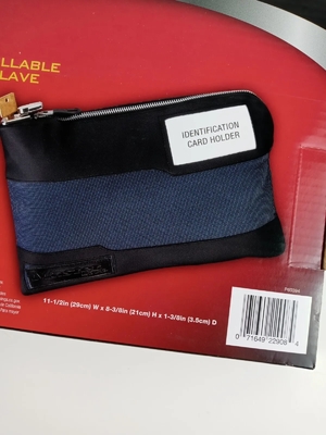 BOLSA de efectivo a prueba de agua con llave y 2 llaves, bolso de archivo de nylon, bolso de depósito de banco con cremallera,