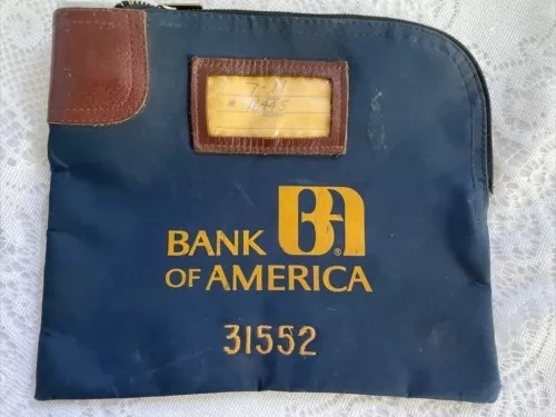 VINTAGE BANCO DE AMÉRICA dinero bolsa cerrada bolsa ID bolsa factura bolsa de moneda bolsa de banco cerrada bolsa
