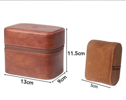 Dos relojes de colección caja de joyería transfronteriza correa de almacenamiento de cuero de vaca caja de relojes de joyería portátil