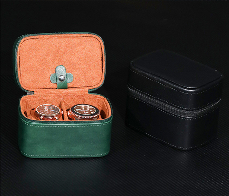 Dos relojes de colección caja de joyería transfronteriza correa de almacenamiento de cuero de vaca caja de relojes de joyería portátil