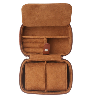 Dos relojes de colección caja de joyería transfronteriza correa de almacenamiento de cuero de vaca caja de relojes de joyería portátil