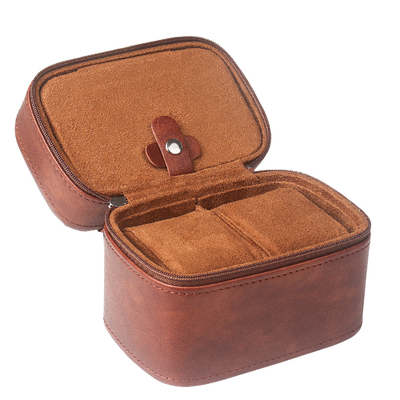 Dos relojes de colección caja de joyería transfronteriza correa de almacenamiento de cuero de vaca caja de relojes de joyería portátil