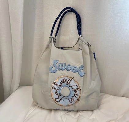 BOLSA de compras reutilizable bordada BOLSA de compras de nylon BOLSA de hombro de mano BOLSA de cuerpo cruzado para mujeres
