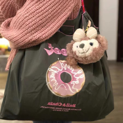 BOLSA de compras reutilizable bordada BOLSA de compras de nylon BOLSA de hombro de mano BOLSA de cuerpo cruzado para mujeres