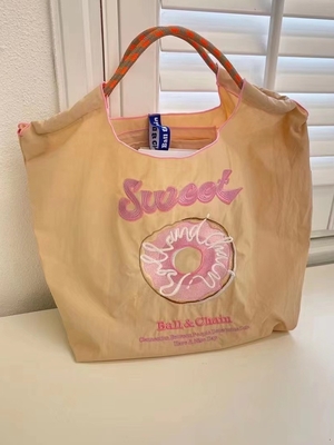 BOLSA de compras reutilizable bordada BOLSA de compras de nylon BOLSA de hombro de mano BOLSA de cuerpo cruzado para mujeres