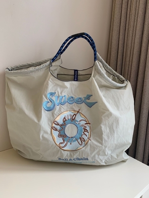 BOLSA de compras reutilizable bordada BOLSA de compras de nylon BOLSA de hombro de mano BOLSA de cuerpo cruzado para mujeres