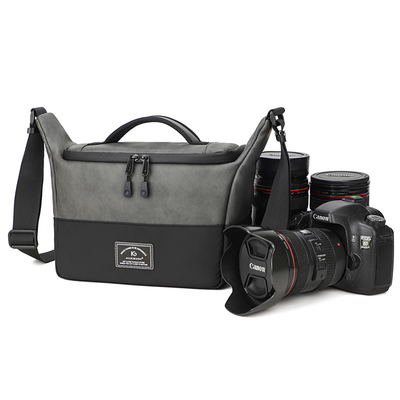 Nuevo bolso de pu con hombro único, bolso de cámara de cuerpo entero, bolso de cámara réflex, bolso de fotografía, bolso de cámara digital, bolso de lente, bolso de almacenaje.