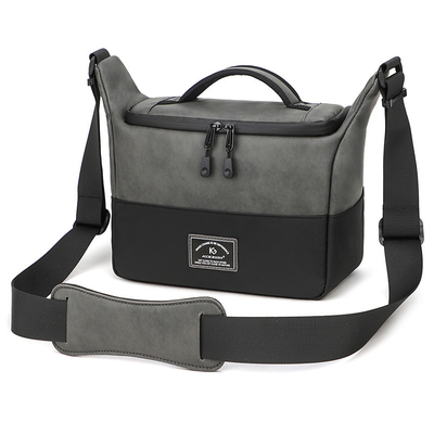 Nuevo bolso de pu con hombro único, bolso de cámara de cuerpo entero, bolso de cámara réflex, bolso de fotografía, bolso de cámara digital, bolso de lente, bolso de almacenaje.