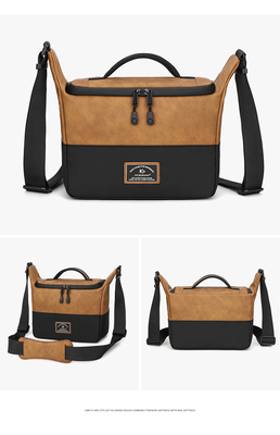Nuevo bolso de pu con hombro único, bolso de cámara de cuerpo entero, bolso de cámara réflex, bolso de fotografía, bolso de cámara digital, bolso de lente, bolso de almacenaje.