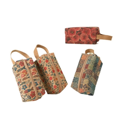 VINTAGE Verdadero Imprenta de madera de corcho de moneda de bolso de corteza Imprenta de moneda de bolsa de llave pequeña bolsa cuadrada bolsa de nostalgia