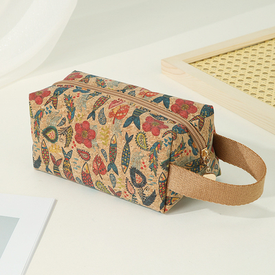VINTAGE Verdadero Imprenta de madera de corcho de moneda de bolso de corteza Imprenta de moneda de bolsa de llave pequeña bolsa cuadrada bolsa de nostalgia