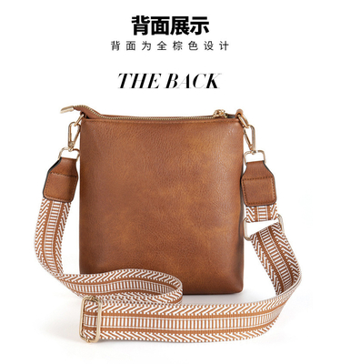 Nueva correa de jaquarte desmontable de color retro de cuero PU BOLSA de cuerpo entero BOLSA de mujer entera