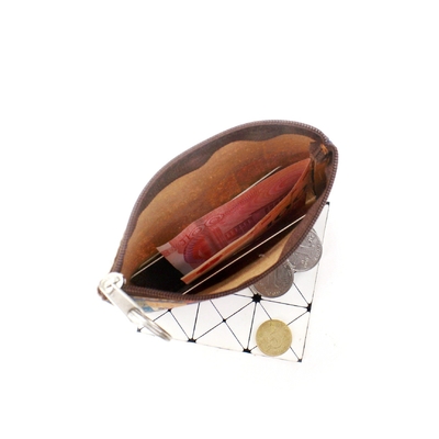 VINTAGE Verdadero Imprenta de madera de corcho de moneda de bolso de corteza Imprenta de moneda de bolsa de llave pequeña bolsa cuadrada