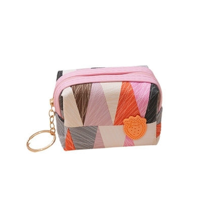 BORSA DE MONEDAS FEMEÑA MINI SIMPLE CIPER VERSIÓN COMPACTA CORREA Estudiante linda niña corazón tarjeta clave moneda pequeña billetera