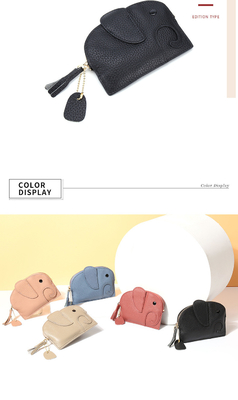 PRIMERA capa de piel de vaca bolso de monedas de mujer nuevo elefante creativo de llave cerradura bolsa de cuero bolsa de llave bolsa de monedas