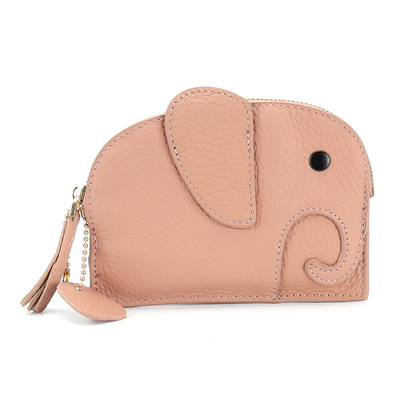 PRIMERA capa de piel de vaca bolso de monedas de mujer nuevo elefante creativo de llave cerradura bolsa de cuero bolsa de llave bolsa de monedas
