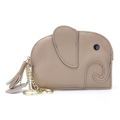 PRIMERA capa de piel de vaca bolso de monedas de mujer nuevo elefante creativo de llave cerradura bolsa de cuero bolsa de llave bolsa de monedas