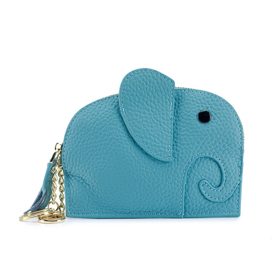 PRIMERA capa de piel de vaca bolso de monedas de mujer nuevo elefante creativo de llave cerradura bolsa de cuero bolsa de llave bolsa de monedas