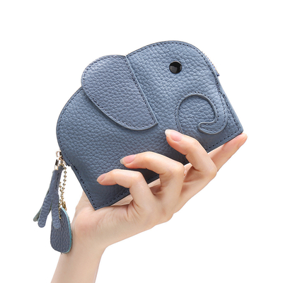PRIMERA capa de piel de vaca bolso de monedas de mujer nuevo elefante creativo de llave cerradura bolsa de cuero bolsa de llave bolsa de monedas