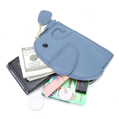 PRIMERA capa de piel de vaca bolso de monedas de mujer nuevo elefante creativo de llave cerradura bolsa de cuero bolsa de llave bolsa de monedas