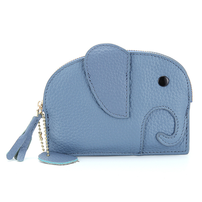 PRIMERA capa de piel de vaca bolso de monedas de mujer nuevo elefante creativo de llave cerradura bolsa de cuero bolsa de llave bolsa de monedas