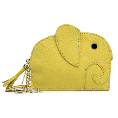 PRIMERA capa de piel de vaca bolso de monedas de mujer nuevo elefante creativo de llave cerradura bolsa de cuero bolsa de llave bolsa de monedas