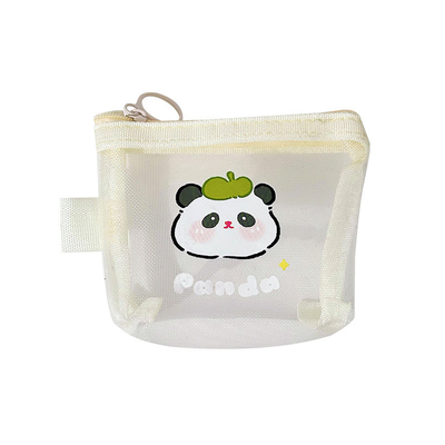 Cartoon NET MONEY BORSA CUTE CHANGE BORSA de almacenamiento transparente bolsillo de tarjeta portátil sobre rojo mini bolsa de almacenamiento