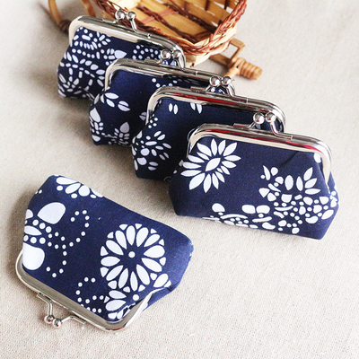 Estilo étnico BÁTIK BORSA de monedas MINI BUCKLE BORSA PEQUEÑA BORSA de monedas de mujer