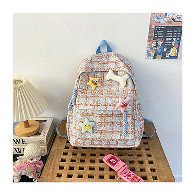 Alto nivel de apariencia pequeña bolsa de cheque fresco mochila de escuela secundaria mochila universitario estudiantes femeninos de otoño y invierno mochila