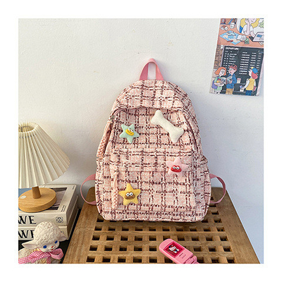Alto nivel de apariencia pequeña bolsa de cheque fresco mochila de escuela secundaria mochila universitario estudiantes femeninos de otoño y invierno mochila