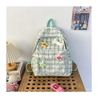 Alto nivel de apariencia pequeña bolsa de cheque fresco mochila de escuela secundaria mochila universitario estudiantes femeninos de otoño y invierno mochila