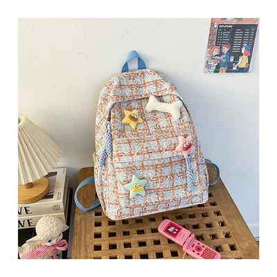 Alto nivel de apariencia pequeña bolsa de cheque fresco mochila de escuela secundaria mochila universitario estudiantes femeninos de otoño y invierno mochila