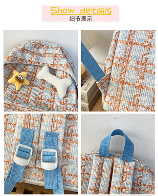 Alto nivel de apariencia pequeña bolsa de cheque fresco mochila de escuela secundaria mochila universitario estudiantes femeninos de otoño y invierno mochila