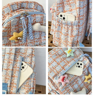 Alto nivel de apariencia pequeña bolsa de cheque fresco mochila de escuela secundaria mochila universitario estudiantes femeninos de otoño y invierno mochila