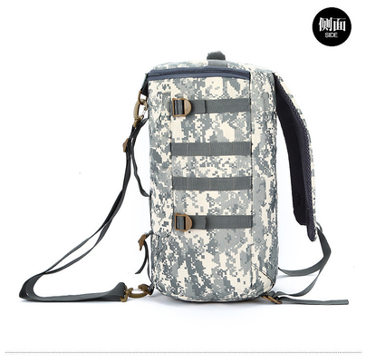 CAMO DOBLE BUCKET BACKET de gran capacidad exterior CAMO mochila hombro único cuerpo cruzado mochila de viaje