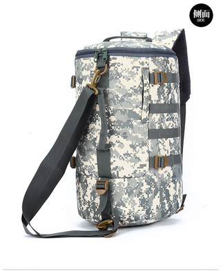 CAMO DOBLE BUCKET BACKET de gran capacidad exterior CAMO mochila hombro único cuerpo cruzado mochila de viaje