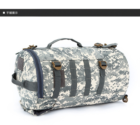 CAMO DOBLE BUCKET BACKET de gran capacidad exterior CAMO mochila hombro único cuerpo cruzado mochila de viaje