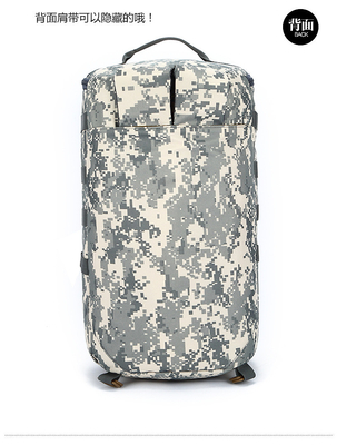 CAMO DOBLE BUCKET BACKET de gran capacidad exterior CAMO mochila hombro único cuerpo cruzado mochila de viaje