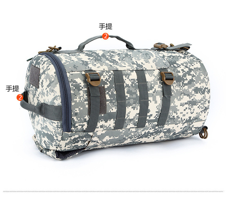 CAMO DOBLE BUCKET BACKET de gran capacidad exterior CAMO mochila hombro único cuerpo cruzado mochila de viaje