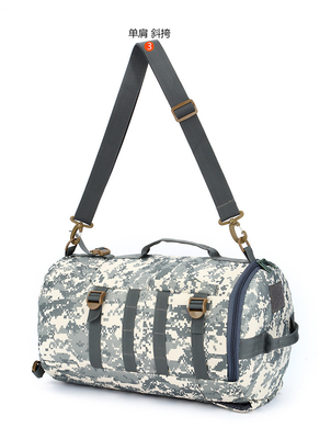 CAMO DOBLE BUCKET BACKET de gran capacidad exterior CAMO mochila hombro único cuerpo cruzado mochila de viaje