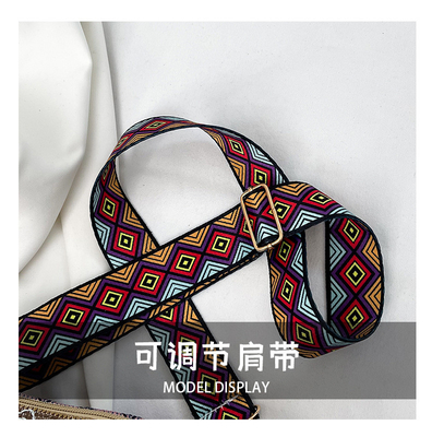 MODA Estilo nacional chino de hombro ancho correa de almohada bolso de cuerpo cruzado bolso de hombro rayado bolso de mujer