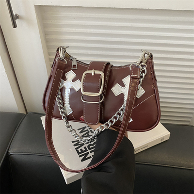 Bolso de alta calidad de ropa interior para mujeres nueva moda de otoño e invierno moda de nicho todo retro cadena de pasajeros hombro y hombro