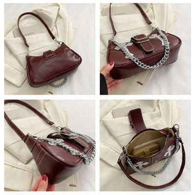 Bolso de alta calidad de ropa interior para mujeres nueva moda de otoño e invierno moda de nicho todo retro cadena de pasajeros hombro y hombro