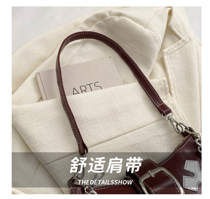 Bolso de alta calidad de ropa interior para mujeres nueva moda de otoño e invierno moda de nicho todo retro cadena de pasajeros hombro y hombro