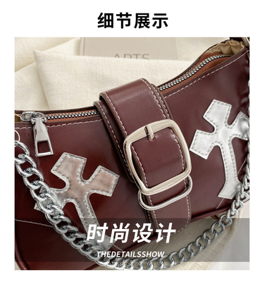 Bolso de alta calidad de ropa interior para mujeres nueva moda de otoño e invierno moda de nicho todo retro cadena de pasajeros hombro y hombro