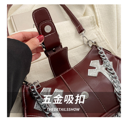 Bolso de alta calidad de ropa interior para mujeres nueva moda de otoño e invierno moda de nicho todo retro cadena de pasajeros hombro y hombro