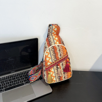 NUEVA MODA CHINESE BOLSA de hombro único BOLSA de cuerpo cruzado RED SINPLÍCO Estilo étnico BOLSA PEQUEÑA TEXTURA BOLSA de pecho BOLSA DE MUJER